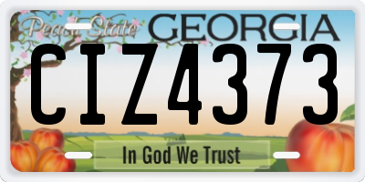 GA license plate CIZ4373
