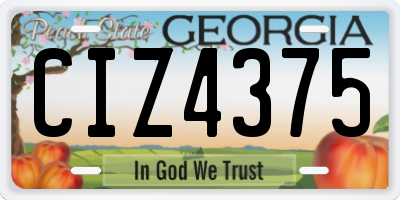 GA license plate CIZ4375