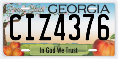 GA license plate CIZ4376
