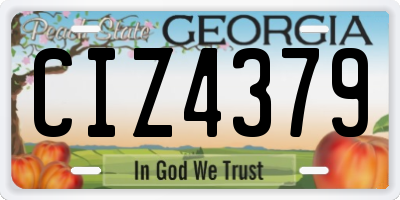 GA license plate CIZ4379