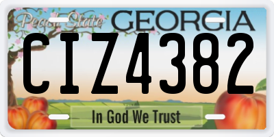 GA license plate CIZ4382