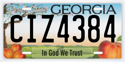 GA license plate CIZ4384
