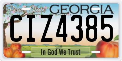 GA license plate CIZ4385
