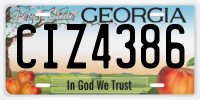 GA license plate CIZ4386