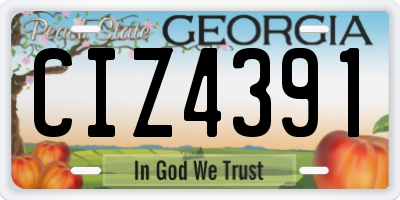 GA license plate CIZ4391