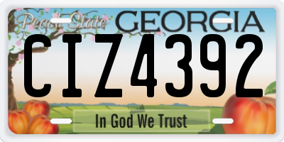 GA license plate CIZ4392