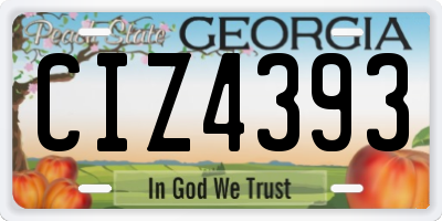 GA license plate CIZ4393
