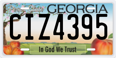 GA license plate CIZ4395