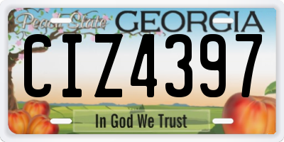 GA license plate CIZ4397
