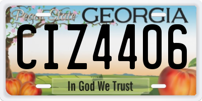 GA license plate CIZ4406