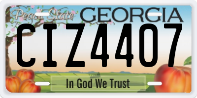GA license plate CIZ4407