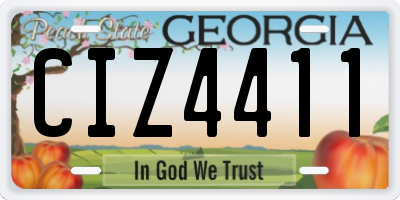 GA license plate CIZ4411