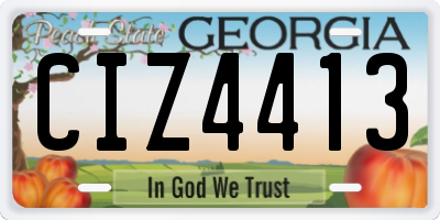GA license plate CIZ4413