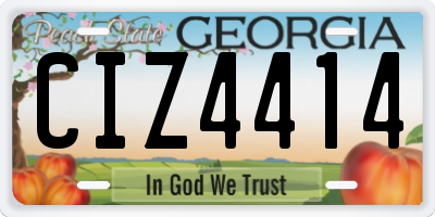 GA license plate CIZ4414