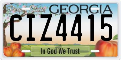 GA license plate CIZ4415