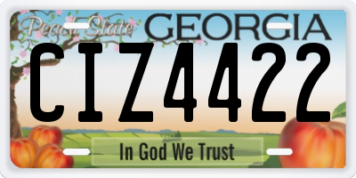 GA license plate CIZ4422