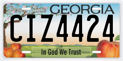 GA license plate CIZ4424