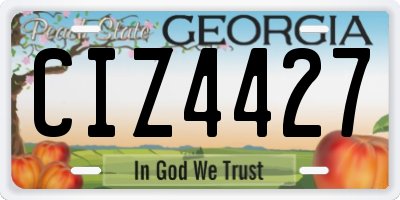 GA license plate CIZ4427