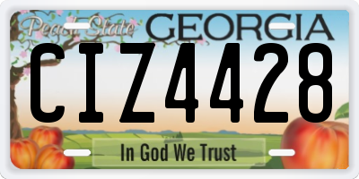 GA license plate CIZ4428