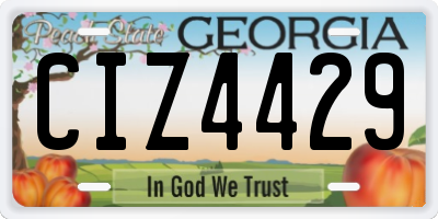 GA license plate CIZ4429