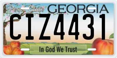 GA license plate CIZ4431
