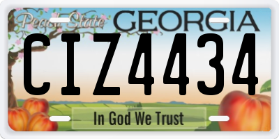 GA license plate CIZ4434