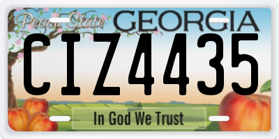 GA license plate CIZ4435