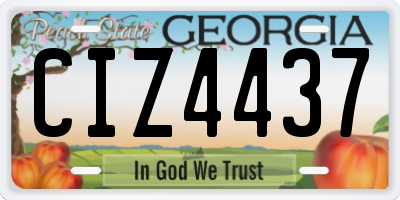 GA license plate CIZ4437