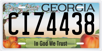 GA license plate CIZ4438