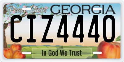 GA license plate CIZ4440