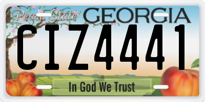 GA license plate CIZ4441