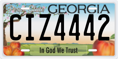 GA license plate CIZ4442