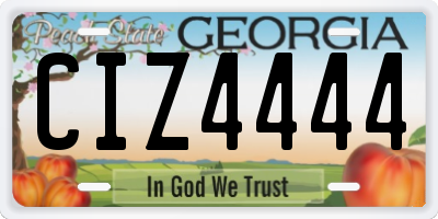 GA license plate CIZ4444