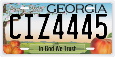 GA license plate CIZ4445