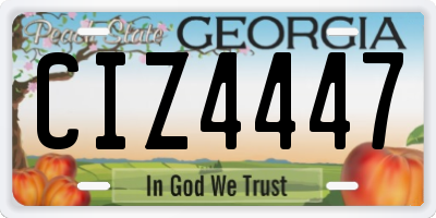 GA license plate CIZ4447
