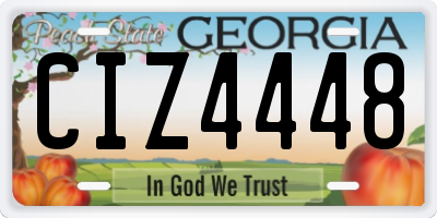 GA license plate CIZ4448