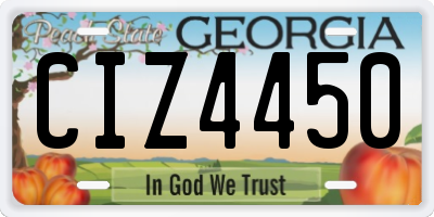 GA license plate CIZ4450