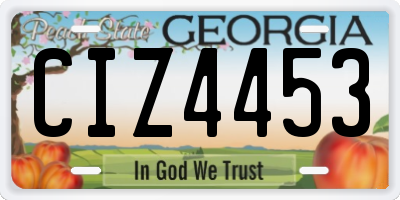 GA license plate CIZ4453