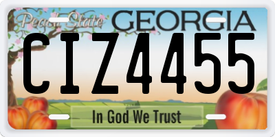 GA license plate CIZ4455