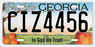 GA license plate CIZ4456