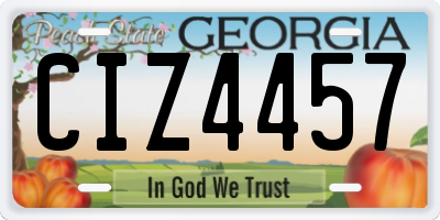 GA license plate CIZ4457