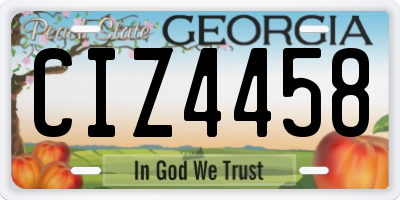 GA license plate CIZ4458