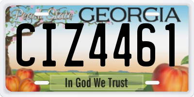 GA license plate CIZ4461