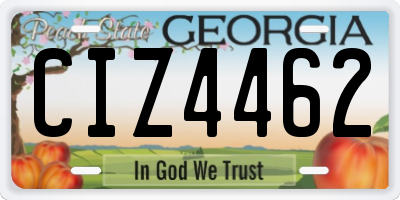 GA license plate CIZ4462