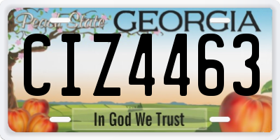 GA license plate CIZ4463