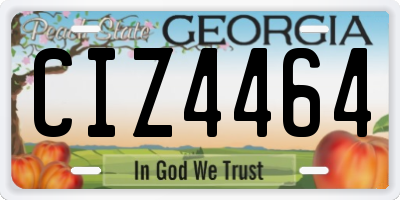 GA license plate CIZ4464