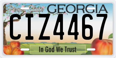 GA license plate CIZ4467