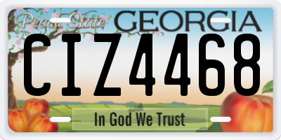 GA license plate CIZ4468