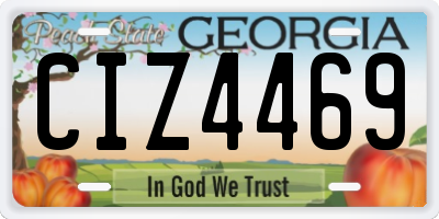 GA license plate CIZ4469