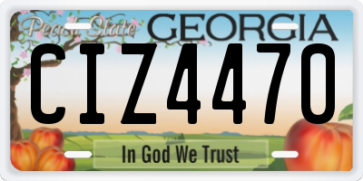 GA license plate CIZ4470